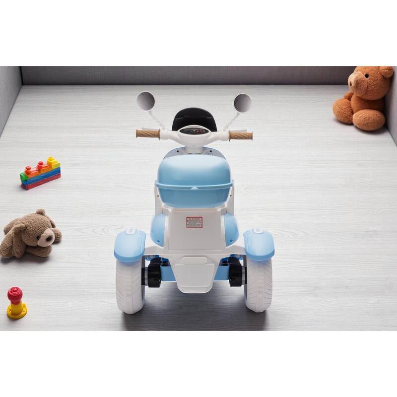 12V Two-Seater Kids Ride On Electric Motorcycle with Dual Motors, LED Headlight, Music, USB & Storage Trunk