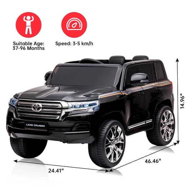 dimension image slide 0 of 3, 12V Kids Ride On Truck Car, Licensed Toyota Land Cruiser