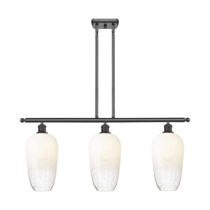 Innovations Lighting Endless Possibilities Ballston - Brookhaven Flute - 3 Light 36" Stem Hung Island Light - Oil Rubbed Bronze/Opal