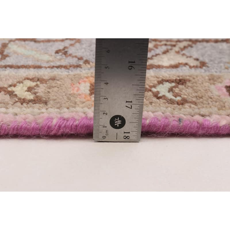 ECARPETGALLERY Hand-knotted Modern Oushak Grey Wool Rug - 2'4 x 7'11