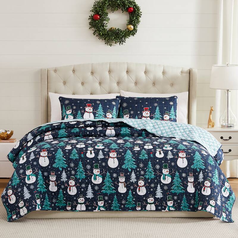 Avanti Linens Snowman King Quilt Set