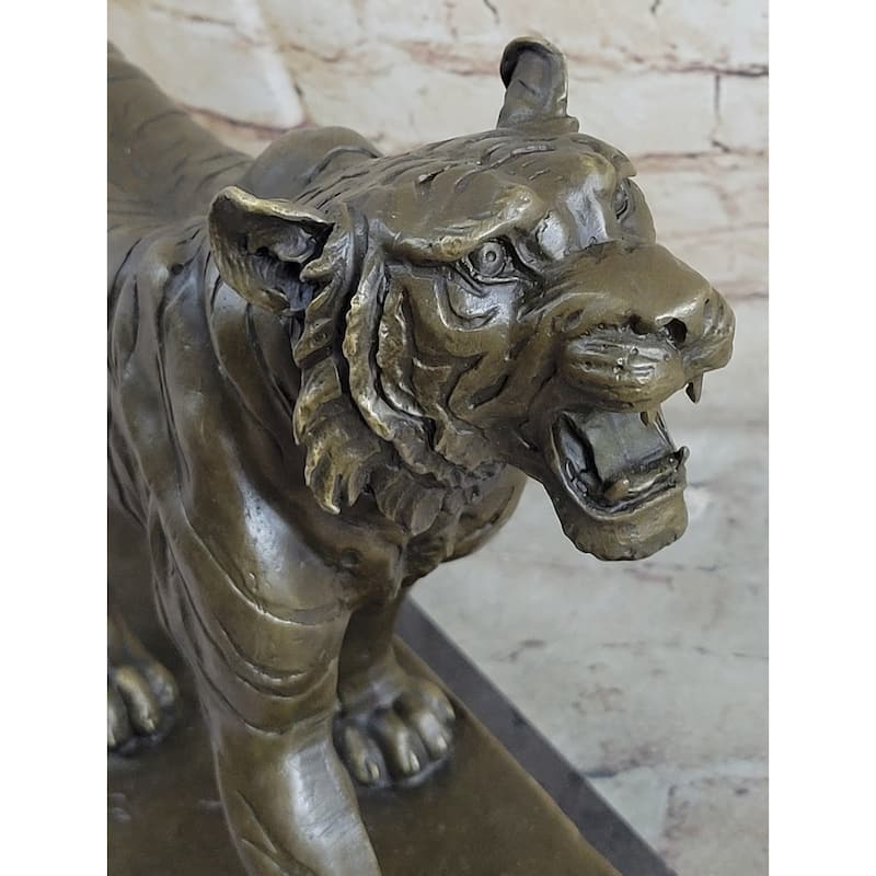 Signed Barye Cougar Imitative Lion Tiger Wild Animal Circus Cage Bronze Sculpture Statue
