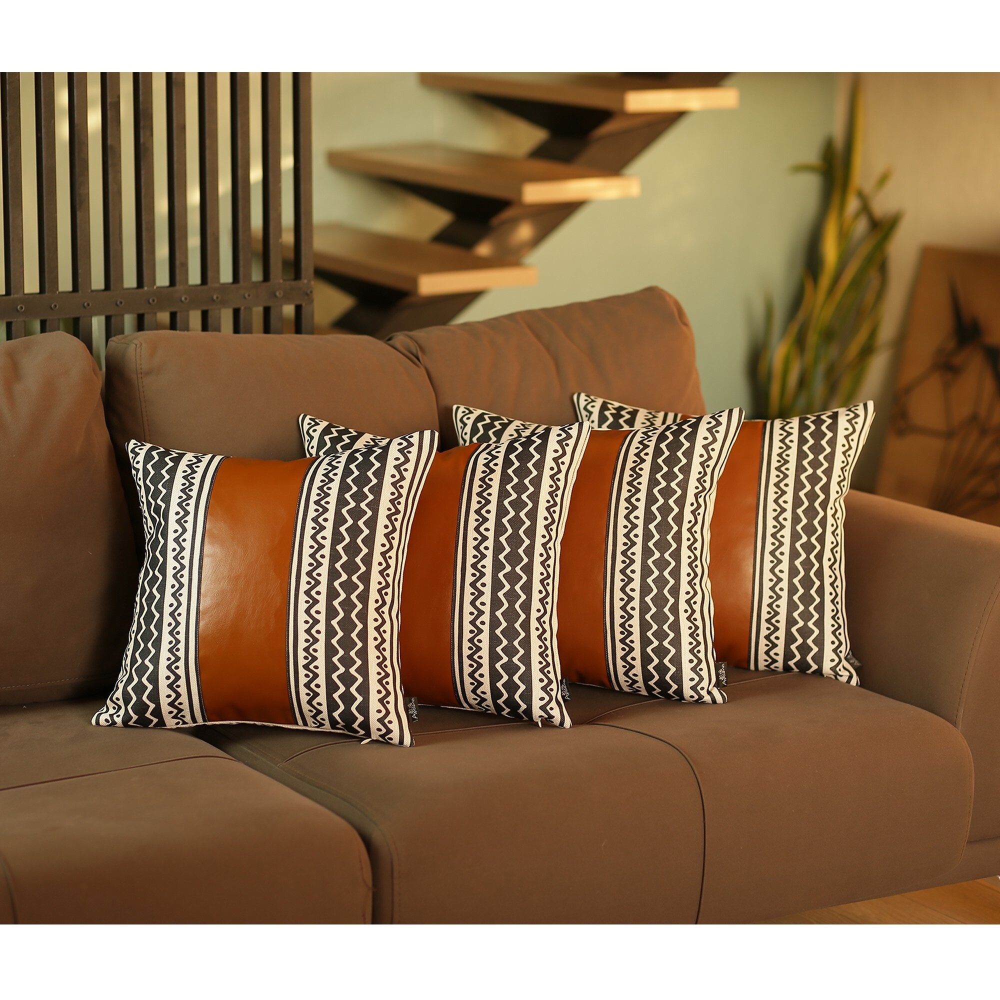 Faux leather sales couch pillows