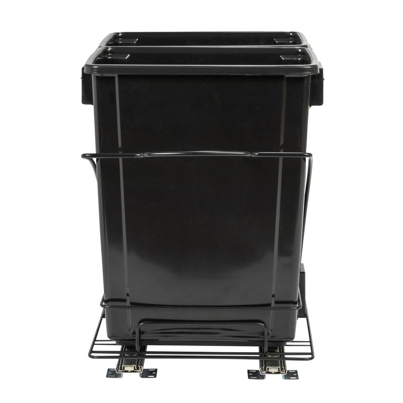 Household Essentials Chrome-Plated Steel Pull-Out/Slide-Out Double Trash Cans