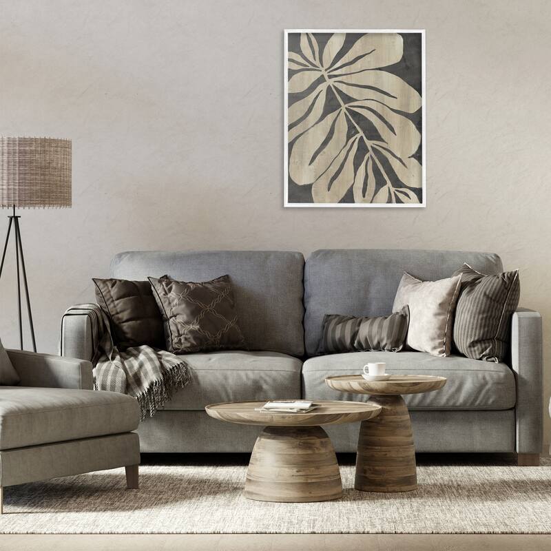 Stupell Rustic Leaf Shape Framed Giclee Art Design By June Erica Vess