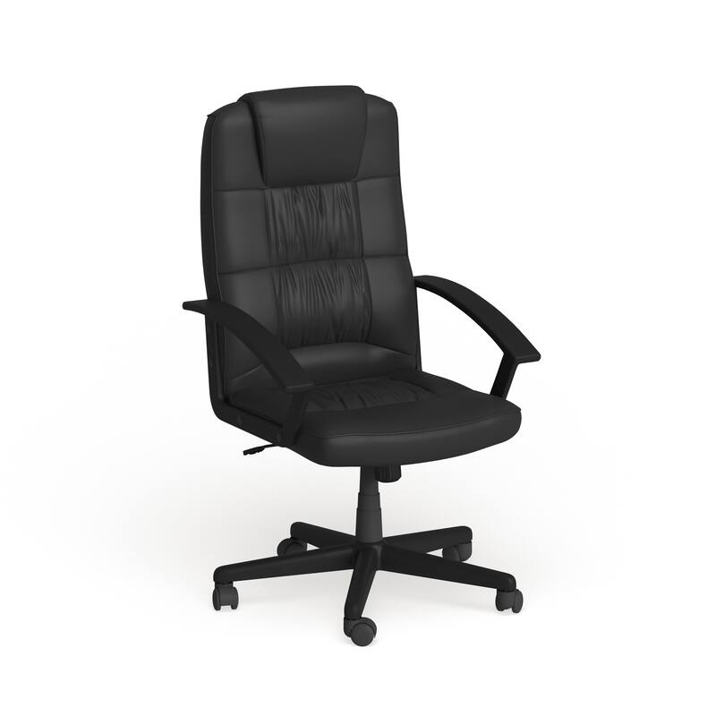 Flash Fundamentals High Back Task Chair with Arms - Desk Chair - Black