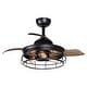 preview thumbnail 4 of 8, Industrial 36-inch Black 3-blade Ceiling Fan with Remote - 36-in