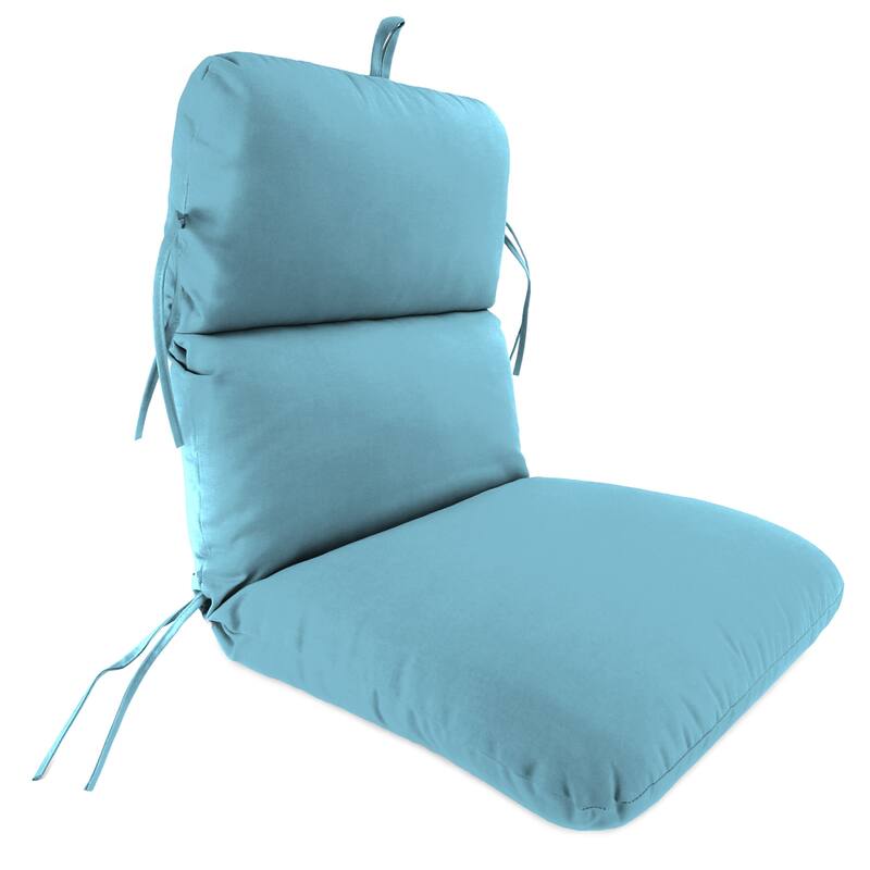 22" x 45" Outdoor Chair Cushion with Ties and Loop - 45'' L x 22'' W x 5'' H - Canvas Light Aqua