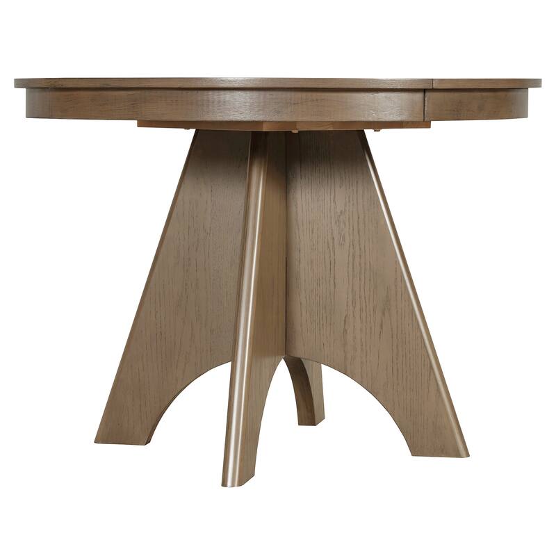 Roomfitters Extendable Dining Table for 4-6, 42 to 58" Farmhouse Table with Crossed Legs & Distressed Finish