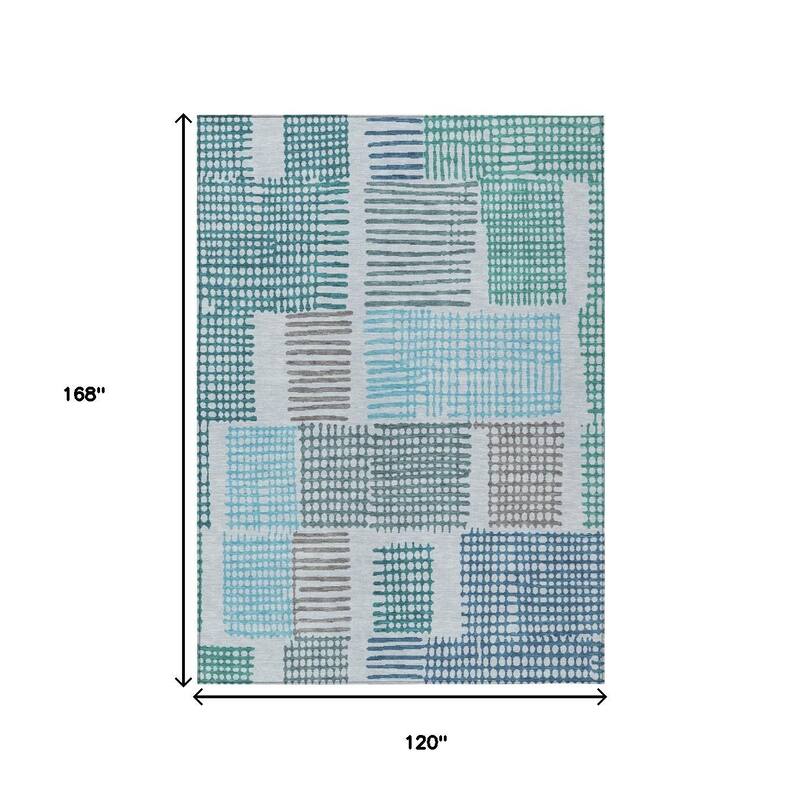 HomeRoots Geometric Transitional Rectangle Outdoor Rug