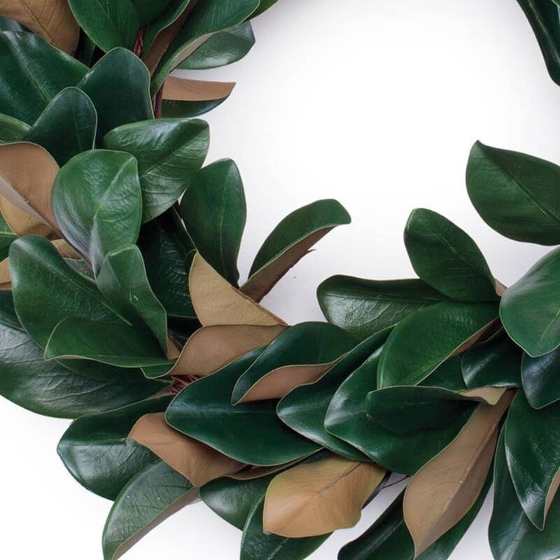 HomeRoots 25" Green And Beige Magnolia Artificial Wreath