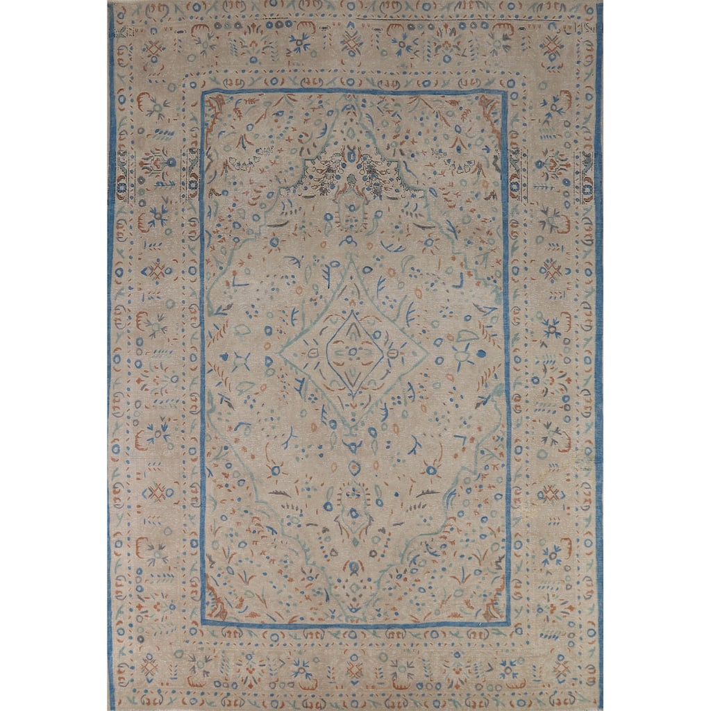 Tabriz Persian Area Rug Handmade Floral Wool Carpet - 8'3"x 11'3"