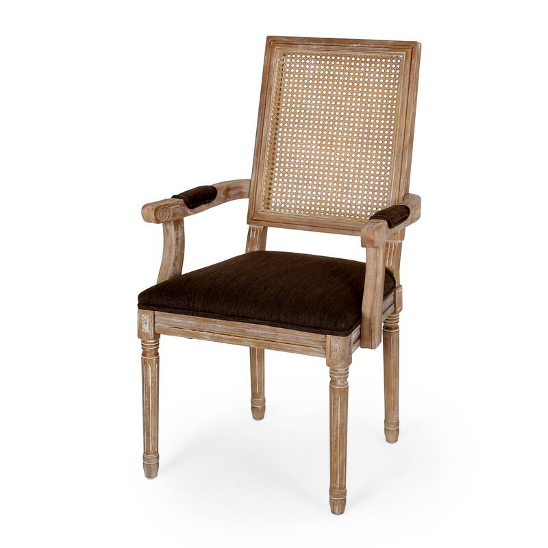 2 Set French Dining Chair Rattan Back Accent Chairs Retro Lounge Chair