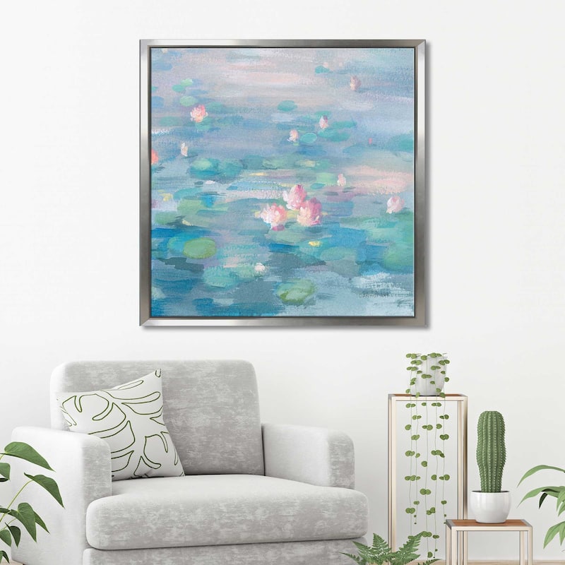 "Sunrise Waterlilies Crop" Print on Floating Canvas