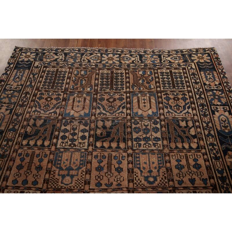 Garden Design Bakhtiari Persian Antique Area Rug Handmade Wool Carpet - 6'8" x 9'10"