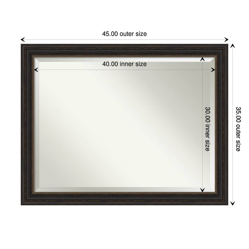 Beveled Wall Mirror - Accent Bronze Frame - Accent Bronze - 45 x 35-inch