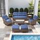 Option Brown Wicker & Blue Cushion