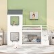 preview thumbnail 1 of 5, White Twin over Twin All-in-One Storage Bunk Bed Frame w/ Storage Stairs, Roof, Window, Ladder Creative Loft Bed for Kids, Teens White