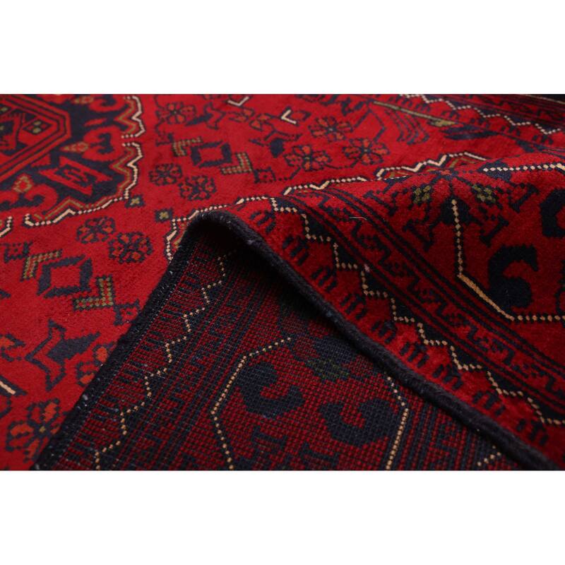 ECARPETGALLERY Hand-knotted Finest Khal Mohammadi Red Wool Rug - 3'1 x 6'11