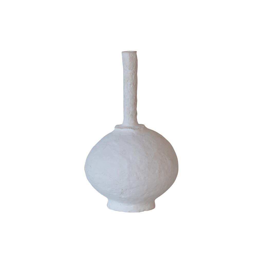 Decorative Paper Mache Taper Holder with Tall Neck - 6.5"L x 6.5"W x 11.0"H