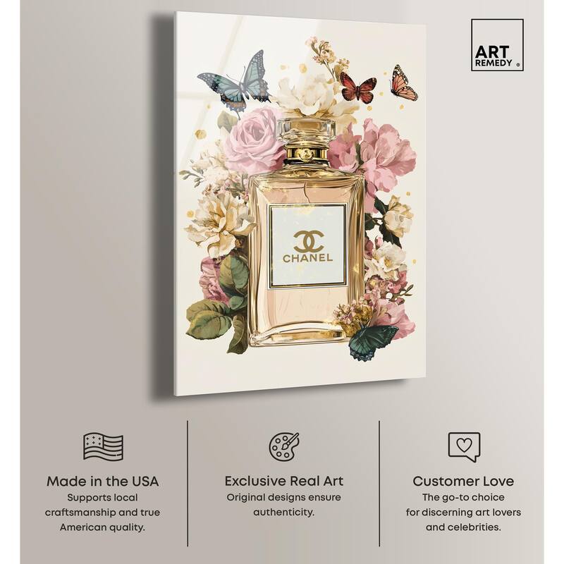 Glam Bloom Butterfly Perfume Acrylic by Art Remedy, Ready to Hang