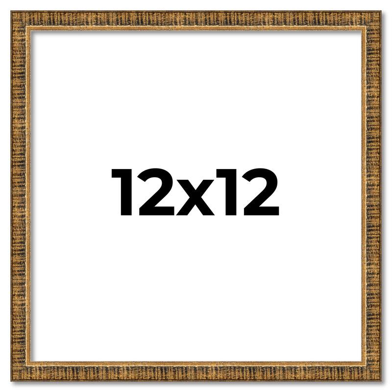 12x12 Frame Gold Solid Wood Picture Frame Includes UV Acrylic