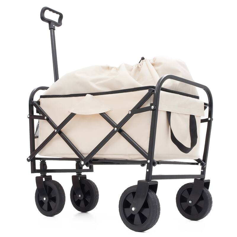 Extendable Foldable Wagon Cart, Heavy Duty 225lb, Beach & Utility Use