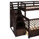 preview thumbnail 14 of 44, 3 IN 1 Twin over Full L-Shaped Bunk Bed with Ladder, Staircase and 3 Drawers