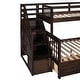 preview thumbnail 14 of 44, Twin over Full L-Shaped Wooden Bunk Bed,Sloping Ladder and Staircase