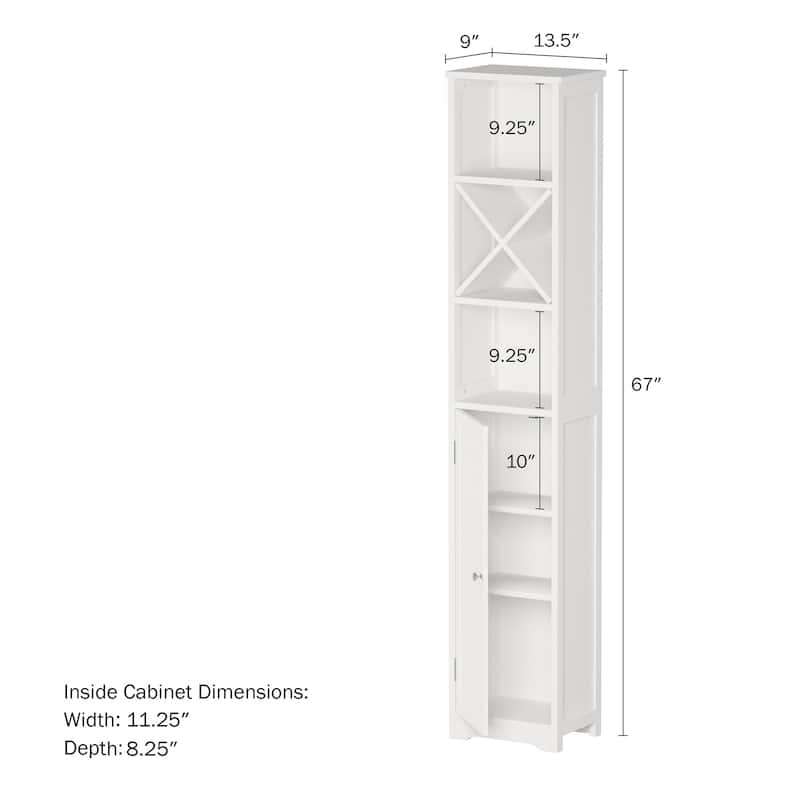 Hastings Home 67-Inch Linen Storage Cabinet