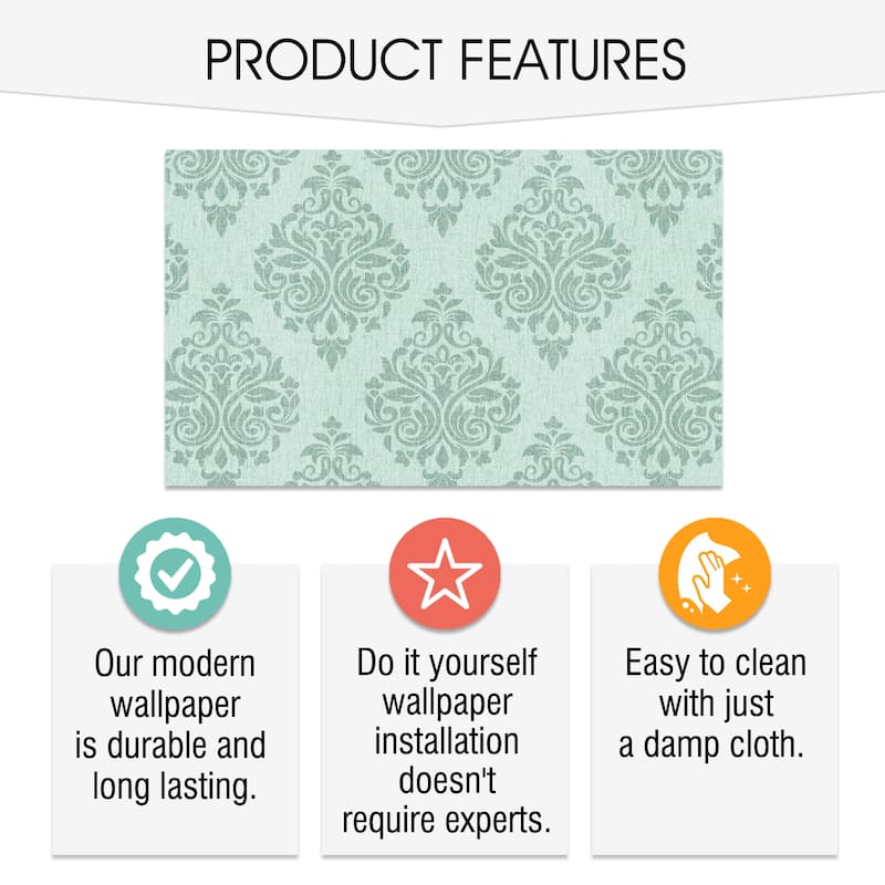 SUSSEXHOME Removable Wallpaper-Waterproof, Strippable, Light Resistance & Cleanable Wall Paper Roll-Wallpaper-Ottoman