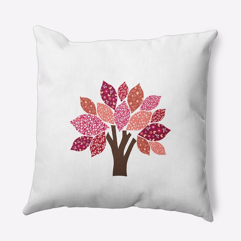 Printed Quilt Tree Accent Pillow - Fuschia - 20" x 20"