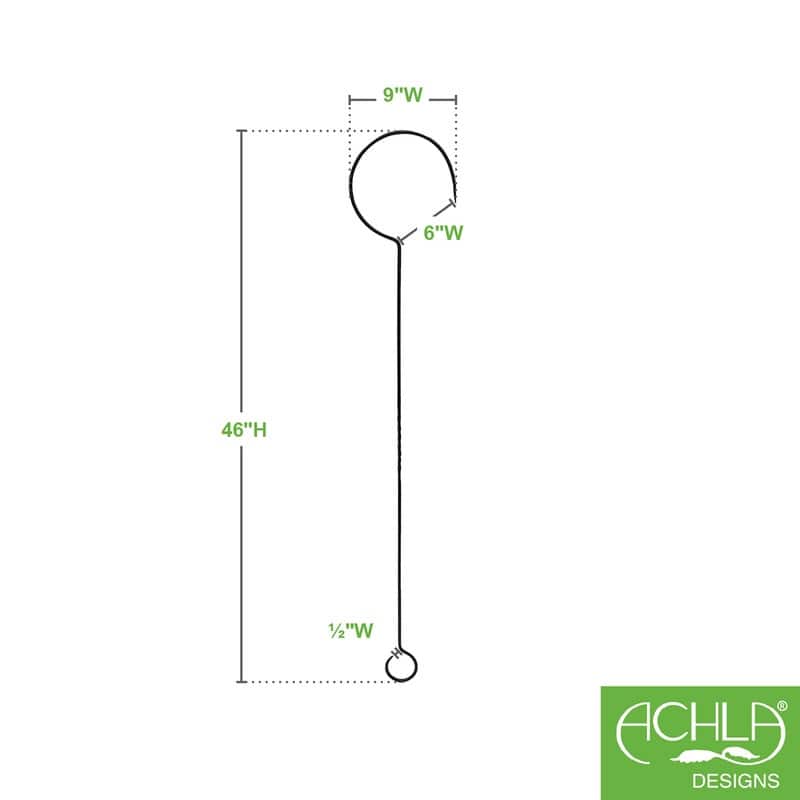 Achla Designs 48" L Black Wrought Iron Hook Extenders w/Twist (Set of 2), Powder Coated Finish, Home Accessory
