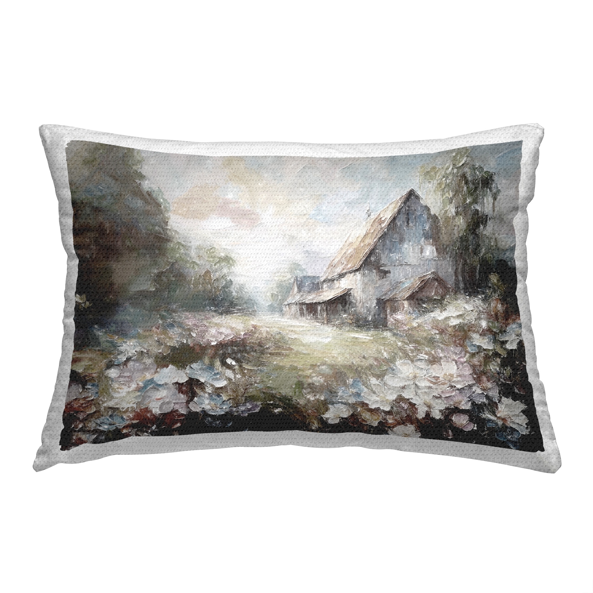 Stupell Grey Abstract Cottage Printed Outdoor Throw Pillow Design by Ramona Murdock