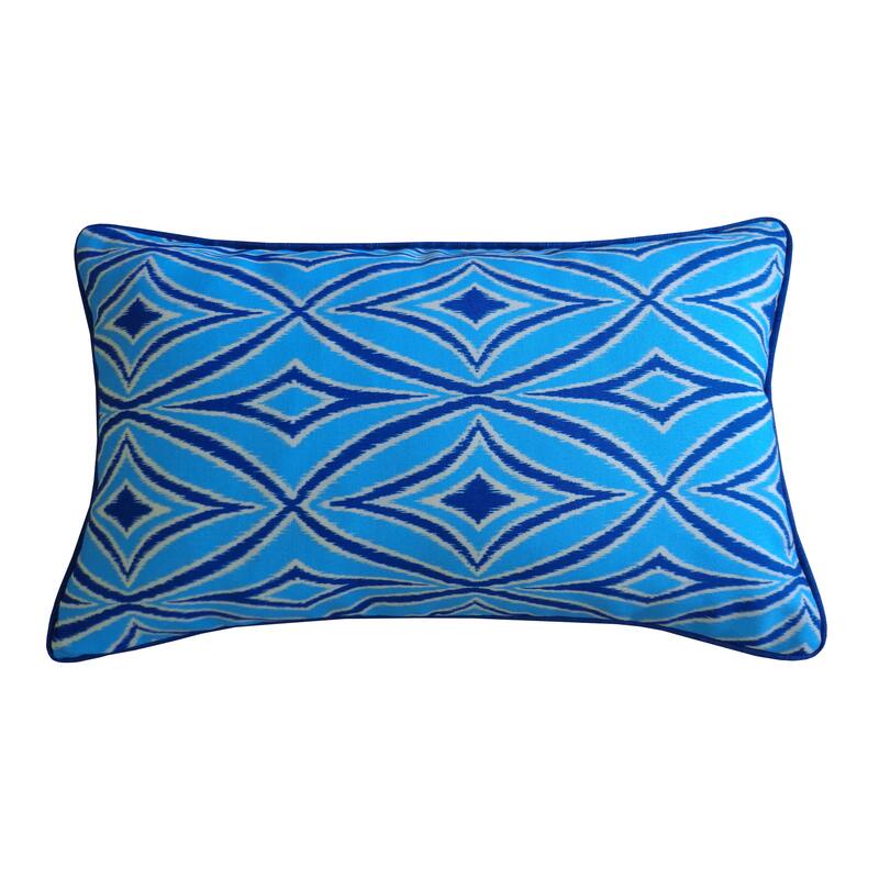 Jiti Outdoor Ceny Geometric Patterned Waterproof Rectangle Lumbar Pillows Cushions for Pool Patio Chair 12 x 20