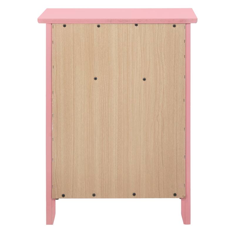 Cheerful Pink Nightstand with Storage