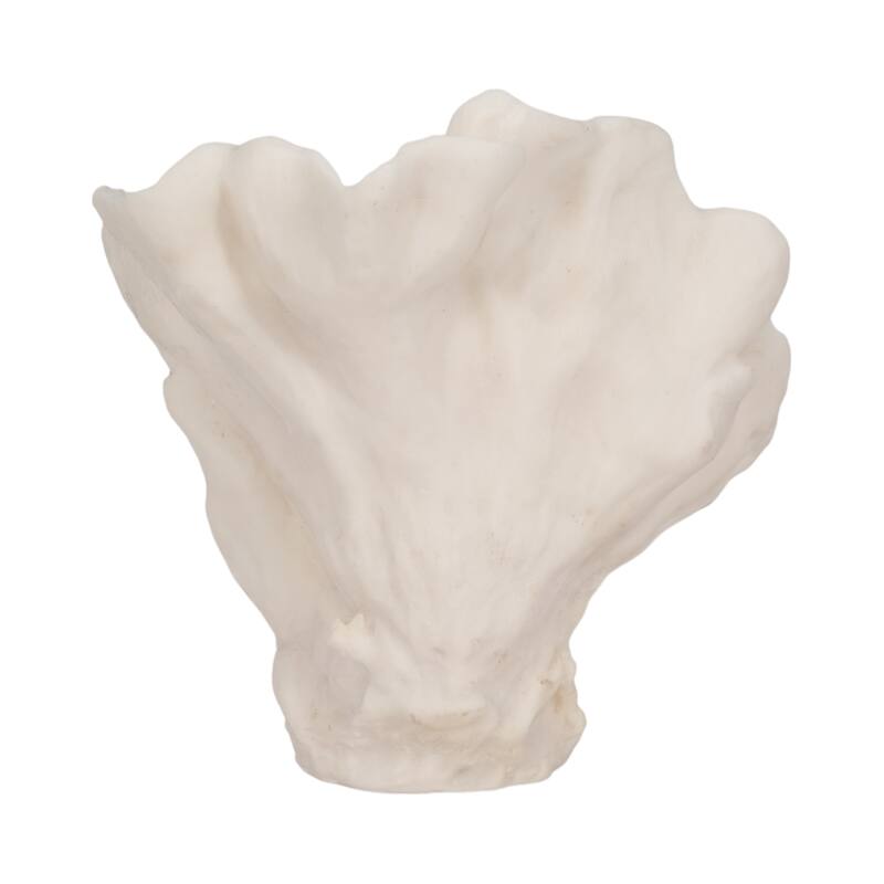 Resin Coastal Coral-Inspired Sculpture Textured Detail - 12" Ivory - 11" x 11" x 12"