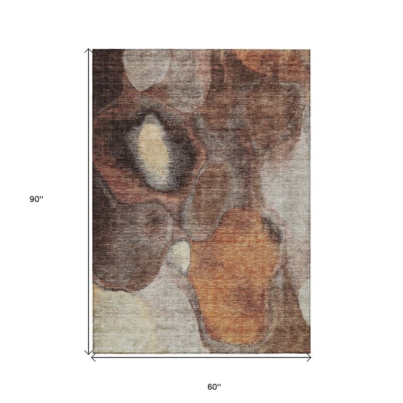 HomeRoots Abstract Transitional Rectangle Outdoor Rug