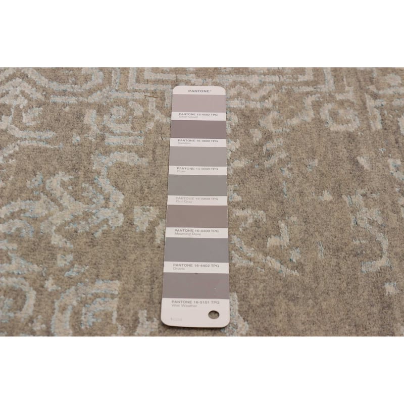 ECARPETGALLERY Hand-knotted Heritage Taupe Viscose, Wool Rug - 7'9 x 10'0