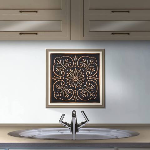 Backsplash Tile for Kitchen and Fireplace Crown 12 x 12 Metal Mural Oil Rubbed Bronze
