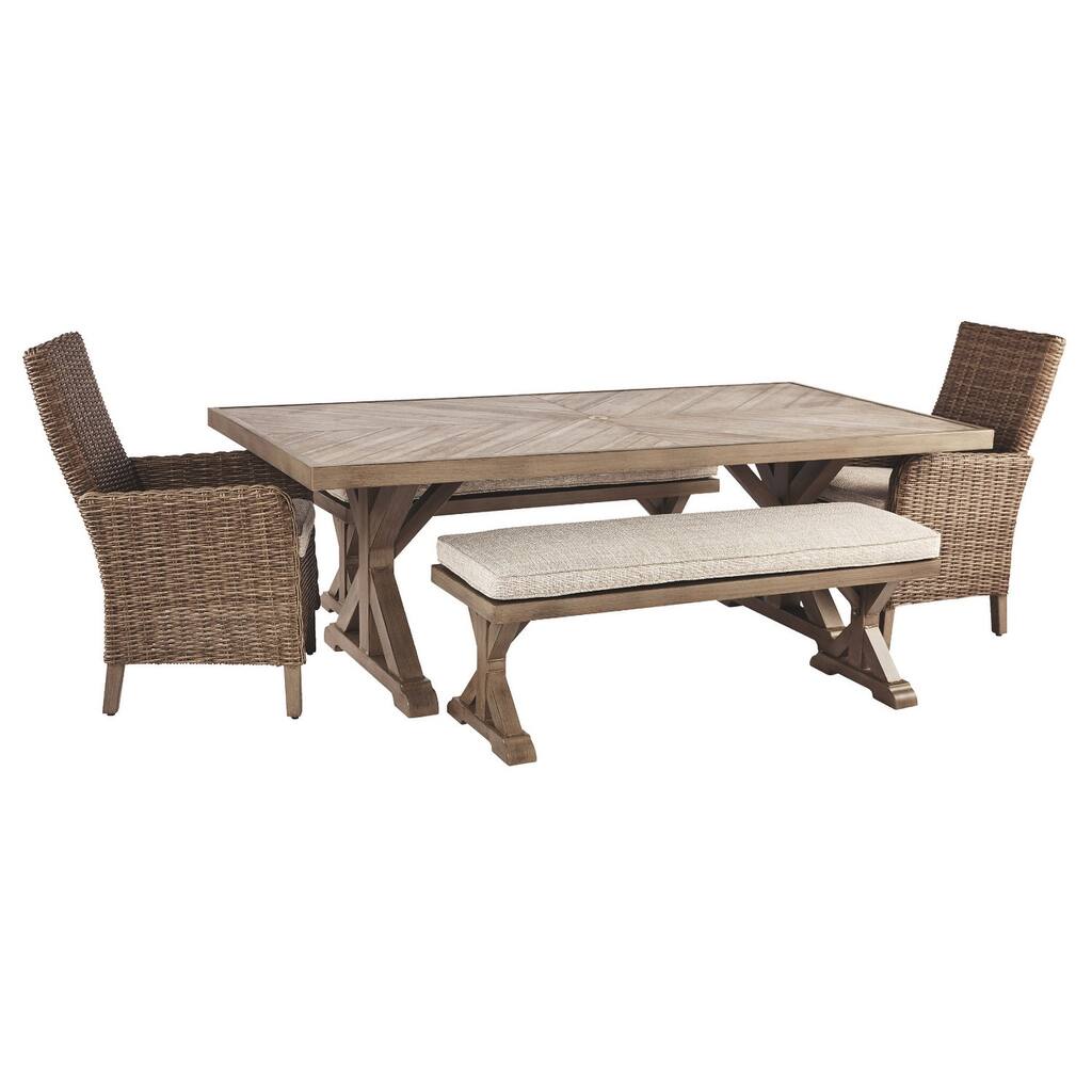 Beachcroft 5-Piece Outdoor Dining Set - 2 Benches, 2 Chairs & Table ...