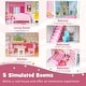 preview thumbnail 6 of 8, Costway Kids Wooden Dollhouse Playset with 5 Simulated Rooms & 10 - See Details