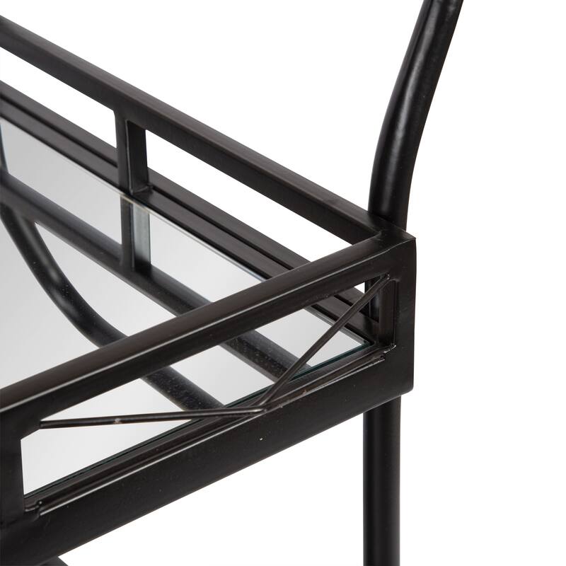 Kate and Laurel Ketia Metal and Glass 3-tiered Tray Bar Cart