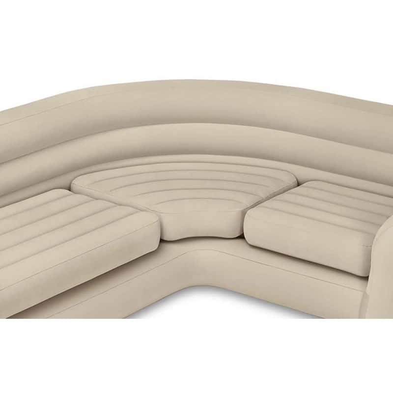 Intex Inflatable Corner Living Room Neutral Sectional Sofa 68575EP (3 Pack) - 26