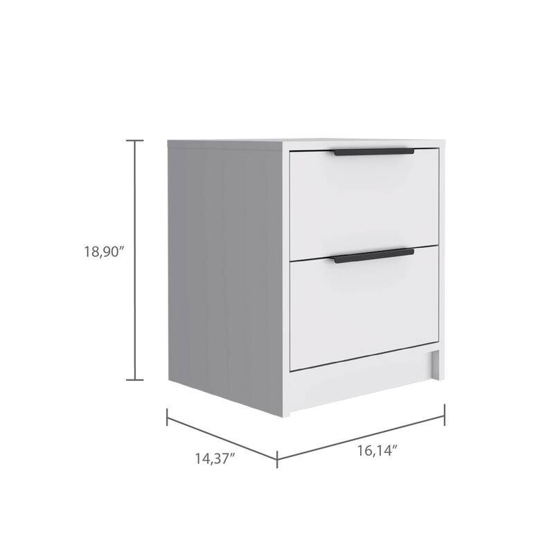 Sleek 2-Drawer Nightstand with Modern Design and Smooth Drawer Operation
