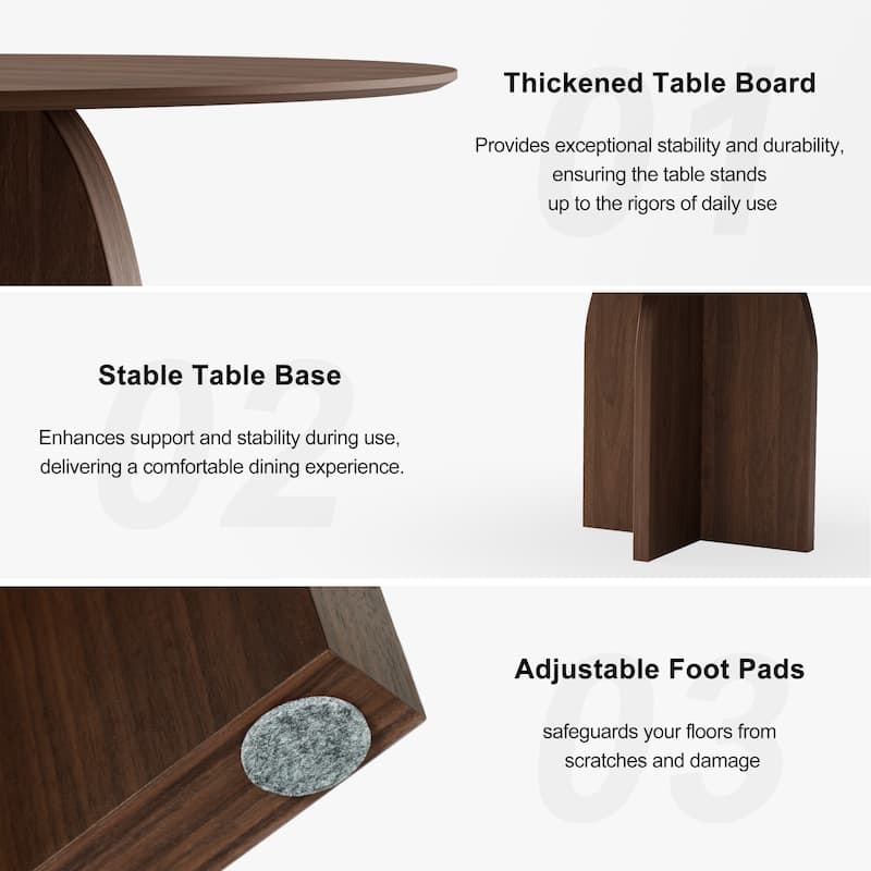 Solid Wood Round Dining Table for 4-8 People Nordic style