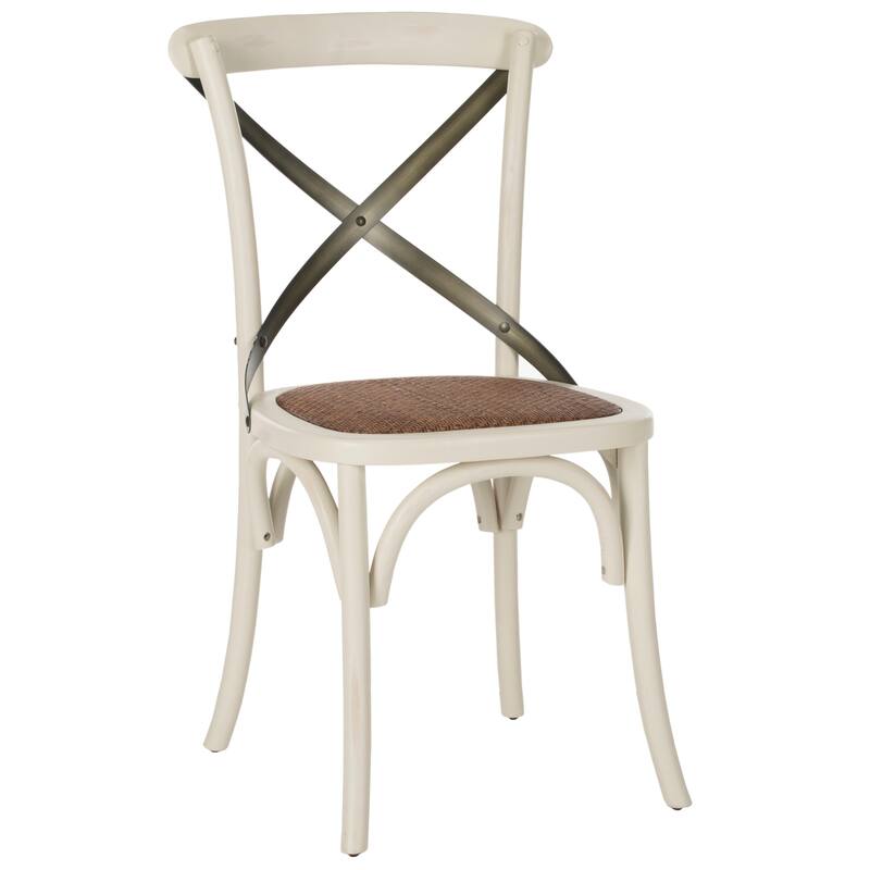 SAFAVIEH Lazzat x-Back Antique White Dining Chair (Set of 2) - 20"Wx21"Dx35"H