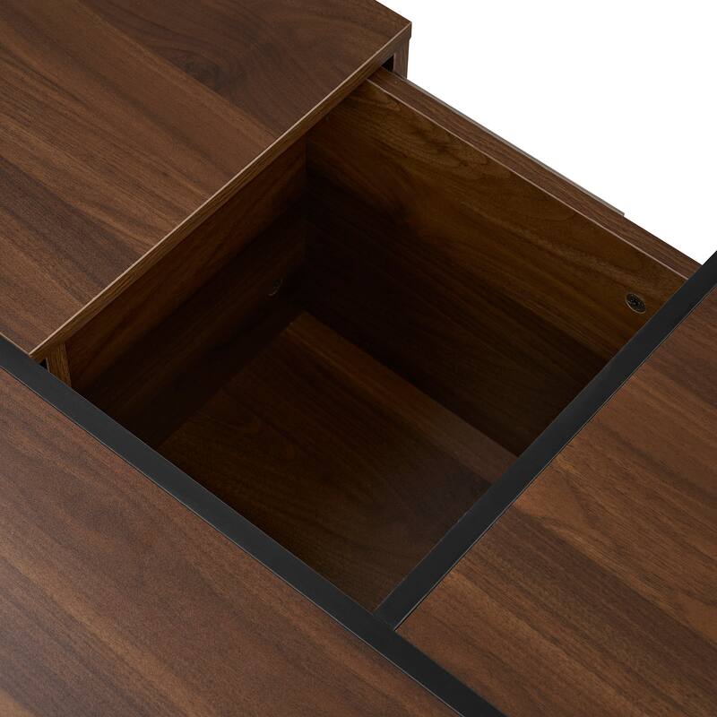 47.2" MDF Coffee Table with Sliding Top and Hidden Storage for Living Room