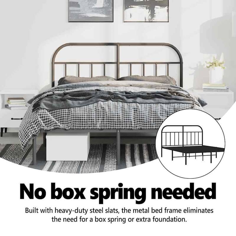 vidaXL 12 Inches Metal Bed Frame No Mattress