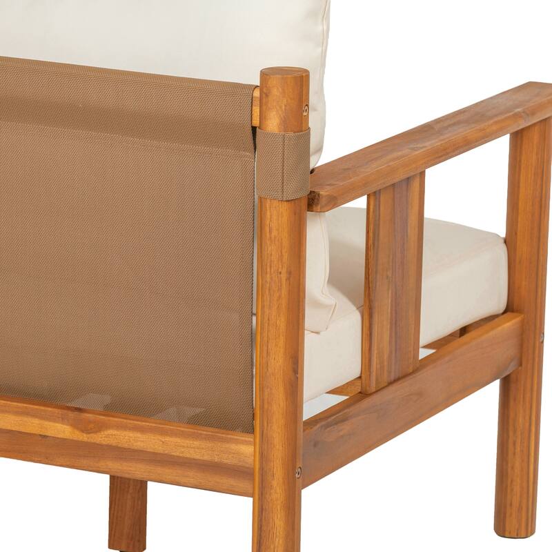 Christopher Knight Home - 33.75" Acacia Wood Outdoor Patio Club Chair ( Set of 2 )